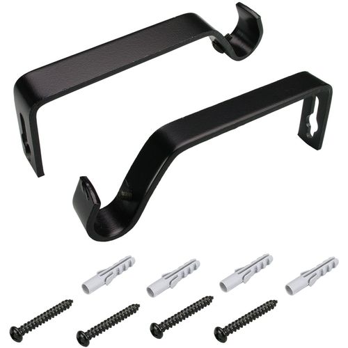 4016318132834 - Träger Gardinenstangenhalterungen Gr Ø 16 cm schwarz Gardinenstangenhalter Gardinenstangenhalterungen für Gardinenstangen Ø 16 mm