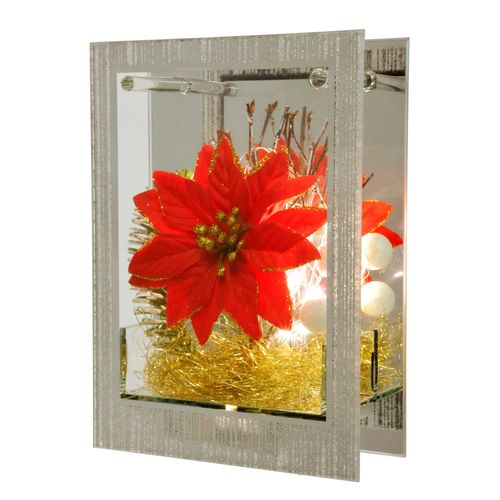 4019844739072 - LED-Dekofigur IGEA Dekoobjekt aus Glas mit LED Licht rot B16cm H21cm Glas Dekofiguren Mit Weihnachtsstern Engelshaar Tannengrün Weihnachtsdeko Deko Geschenk