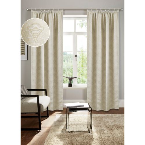 4068222400899 - Verdunkelungsvorhang BRUNO BANANI Alessio Gr 1 beige B130cm H145cm Polyester Gardinen Elegantes Muster Jacquard verdunkelnder Vorhang blickdichtmodern 4068222400899 - Verdunkelungsvorhang BRUNO BANANI Alessio Gr 1 beige B130cm H145cm Polyester Gardinen Elegantes Muster Jacquard verdunkelnder Vorhang blickdichtmodern