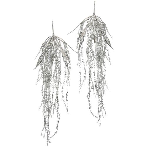 4019844792305 - Kunstblume IGEA Perlenschnur Kunstpflanzen Gr B H L 12 cm x 65 cm x 7 cm 2 St silberfarben Weitere Weihnachtsdeko Busch Künstliche Hängepflanze 2er Set