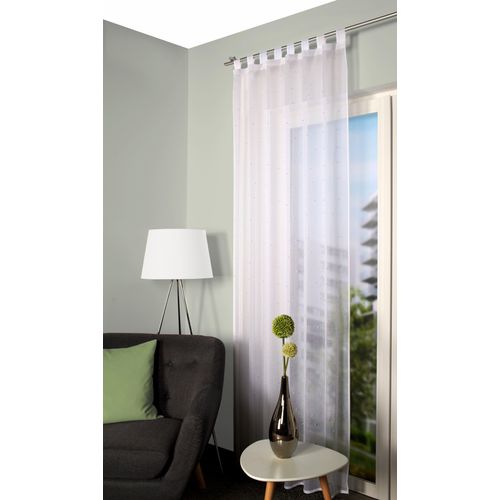 4056751426855 - Vorhang HOME WOHNIDEEN LOLA Gr 1 weiß B140cm H245cm Voile Polyester Gardinen Schlaufenschal bestickt 4056751426855 - Vorhang HOME WOHNIDEEN LOLA Gr 1 weiß B140cm H245cm Voile Polyester Gardinen Schlaufenschal bestickt