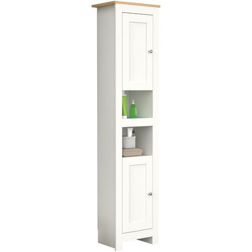 4051814440106 - Holz Badezimmerschrank Badmöbel Stand Badschrank Hochschrank Maße ca H 180 x B 42 x T 30 cm - Balusa