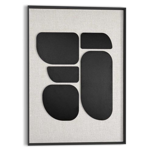 8714597684148 - Wandbild REINDERS Organic Blocks schwarz schwarz (farbe bild(er) schwarz weiß) B50cm H70cm T3cm Bilder Wohnzimmer - Schwarz-Weiß - MDF - Abstrakt - 50x70 cm
