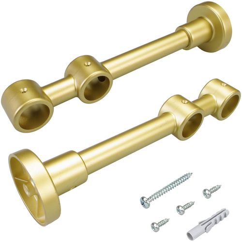 4016318186530 - Doppelträger Gr 1 gold (goldfarben matt) L175cm Ø2cm Gardinenstangenhalterungen für Gardinenstangen Ø 20 mm 4016318186530 - Doppelträger Gr 1 gold (goldfarben matt) L175cm Ø2cm Gardinenstangenhalterungen für Gardinenstangen Ø 20 mm