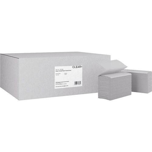 4049657038840 - Falthandtücher Z-Falz Clear+ 2-lagig weiß VE 25 à 150 Blatt kaiserkraft