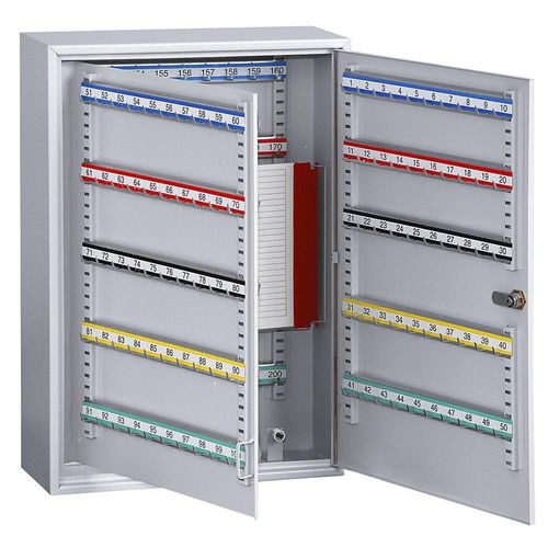 5901468301492 - Schlüsselschrank 200 Haken HxBxT 550 x 380 x 140 mm weißaluminium kaiserkraft
