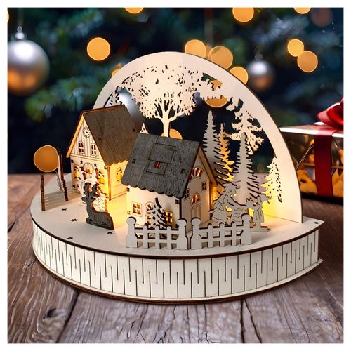 4255701927767 - Weihnachtsszene beleuchtet Rehe