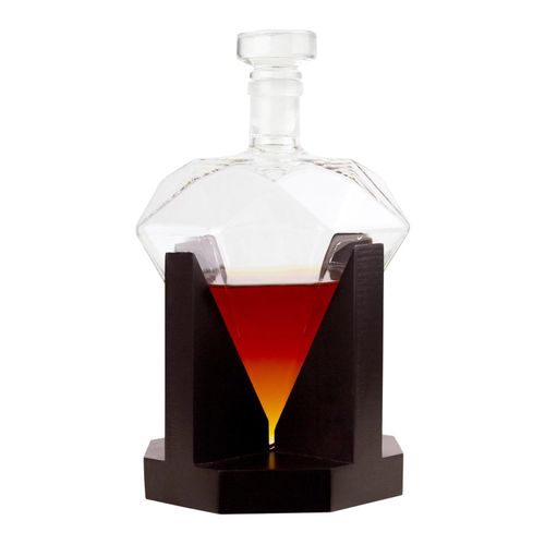8719481354626 - Rautenförmiger Dekanter mit Sockel aus Roteiche 8719481354626 - Rautenförmiger Dekanter mit Sockel aus Roteiche