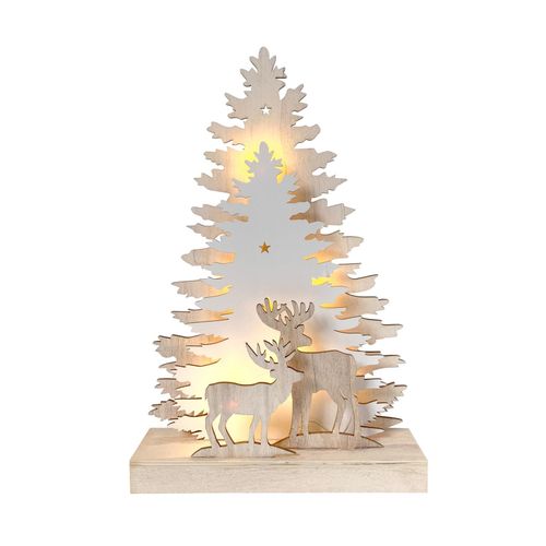 4255701927873 - Beleuchtete Weihnachtsszene Rehe im Winterwald