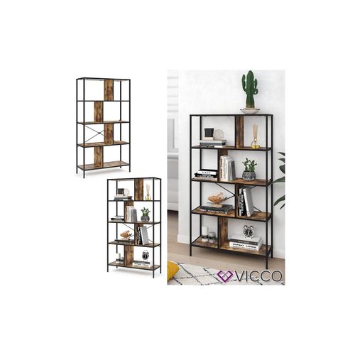 4251421940512 - VICCO Loft Bücherregal FYRK Wandregal Standregal Aufbewahrung 146x80x30 Vintage