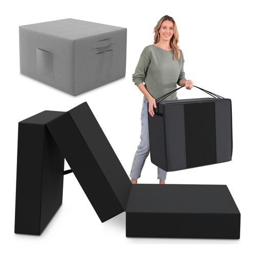 4260641680184 - Spar-Set Klappmatratze Gästematratze 90x200x15cm schwarz inkl Husse grau & Transporttasche