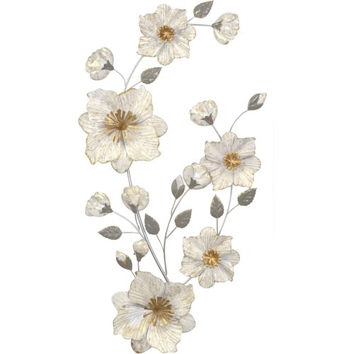 4046884092768 - Wanddekoobjekt Wanddekoration beige (cremeweiß) B46cm H85cm T6cm Metall HOFMANN LIVING AND MORE Wanddekoobjekte Metalldeko aus Metall mit Blüten 4046884092768 - Wanddekoobjekt Wanddekoration beige (cremeweiß) B46cm H85cm T6cm Metall HOFMANN LIVING AND MORE Wanddekoobjekte Metalldeko aus Metall mit Blüten