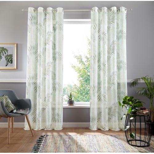 6920192965601 - Gardine MY HOME Paula Gardinen Gr 145 cm Ösen 140 cm grün Ösen Gardine Halbtransparent Voile Polyester 6920192965601 - Gardine MY HOME Paula Gardinen Gr 145 cm Ösen 140 cm grün Ösen Gardine Halbtransparent Voile Polyester