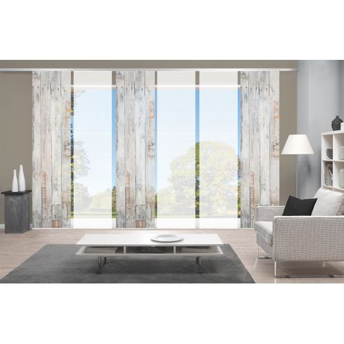 4056751515801 - Schiebegardine VISION LIZZA Gr 1 beige (naturfarben) B60cm H260cm Polyester Gardinen SETSCHIEBEVORHANGBAMBUSDIGITALDRUCK