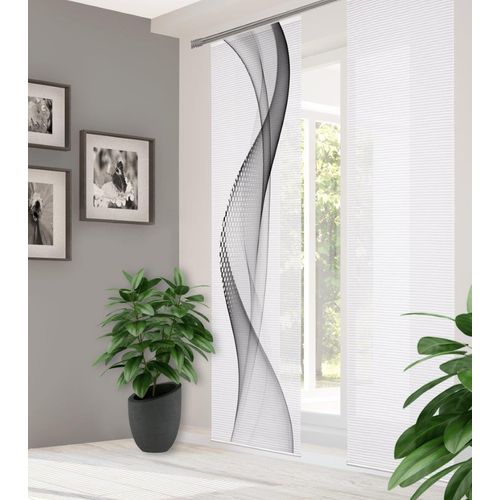 4056751437066 - Schiebegardine HOME IN GREEN NEVOLA Gr 1 grau B60cm H245cm Polyester Gardinen DIGITALBEDRUCKT BAMBUSOPTIK RECYCELT