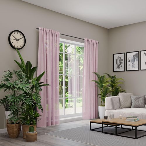 4006470481574 - Gardine HEINE HOME Gardinen Gr 245 cm Multifunktionsband 140 cm lila (flieder) Halbtransparente Gardinen