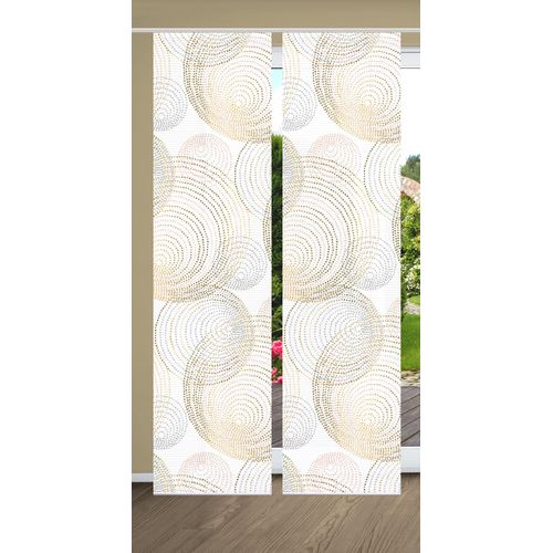 4056751437943 - Schiebegardine HOME IN GREEN SPIRO Gr 1 gold (goldfarben) B60cm H245cm Polyester Gardinen SET DIGITALDRUCKBAMBUSOPTIK RECYCELT