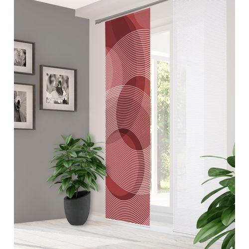 4056751514071 - Schiebegardine HOME IN GREEN AFONSO Gr 1 rot (bordeaux) B60cm H245cm Polyester Gardinen DIGITALBEDRUCKT BAMBUSOPTIK RECYCELT