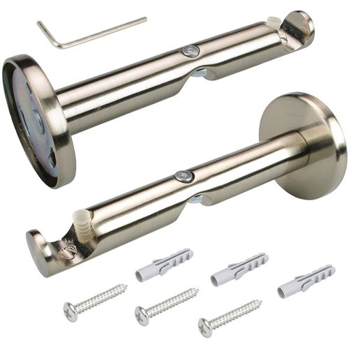 4016318198205 - Kombiträger Gardinenstangenhalterungen Gr Ø 16 cm silberfarben (edelstahlfarben) Gardinenstangenhalter Gardinenstangenhalterungen für Gardinenstangen Ø 16 mm