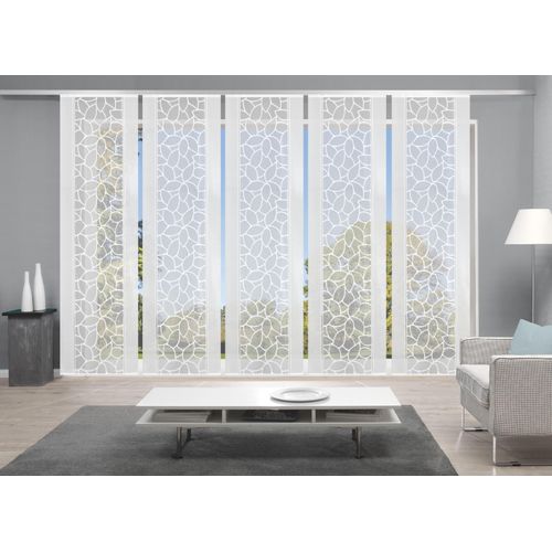 4056751278430 - Schiebegardine HOME WOHNIDEEN JENNA Gr 1 weiß Gardinen 225cm Klettschiene 57cm Schiebevorhang Jacquard Set 4056751278430 - Schiebegardine HOME WOHNIDEEN JENNA Gr 1 weiß Gardinen 225cm Klettschiene 57cm Schiebevorhang Jacquard Set