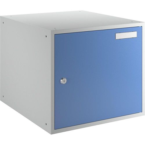 4061753005014 - eurokraft basic Schließfachwürfel HxBxT 350 x 400 x 450 mm Korpus lichtgrau   Türen lichtblau
