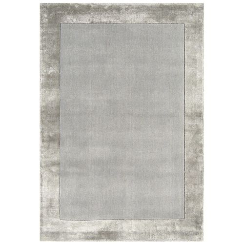 4255632560101 - Wollteppich mit Viskosedetails einfarbig 120x170 cm Silber Handarbeit Kurzflor komfortabel KADIMA DESIGN