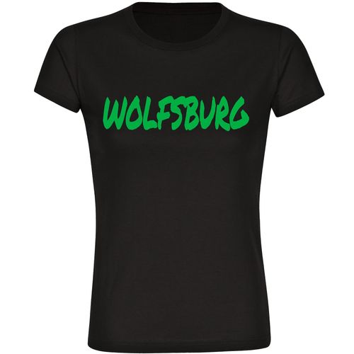 4068859513795 - multifanshop Damen T-Shirt - Wolfsburg - Textmarker - Druck grün - Frauen