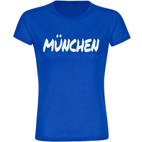 4068859540173 - multifanshop Damen T-Shirt - München blau - Textmarker - Druck weiß - Frauen 4068859540173 - multifanshop Damen T-Shirt - München blau - Textmarker - Druck weiß - Frauen