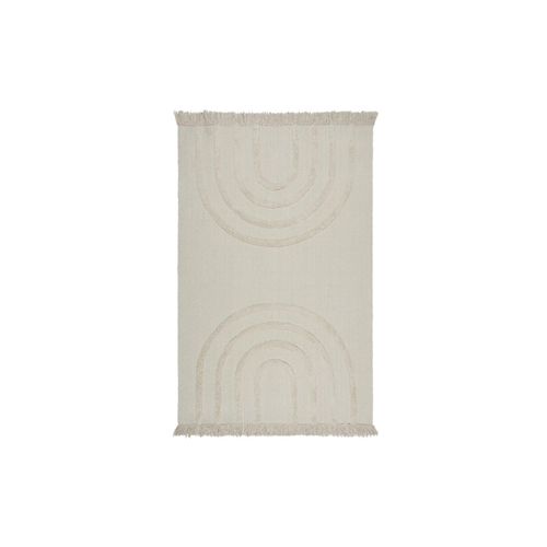 4255632543890 - Handgewebter Kinderzimmer-Teppich mit rutschfester Unterlage & Regenbogen-Design in Naturfarben - Rove 60x110 cm Kadima Design