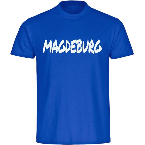 4068859546946 - multifanshop Herren T-Shirt - Magdeburg - Textmarker - Druck weiß - Männer 4068859546946 - multifanshop Herren T-Shirt - Magdeburg - Textmarker - Druck weiß - Männer
