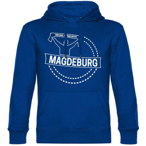4068859544492 - multifanshop Kapuzen Sweatshirt - Magdeburg - Meine Fankurve - Druck weiß - Hoodie