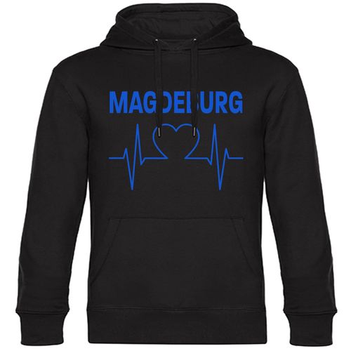 4068859542917 - multifanshop Kapuzen Sweatshirt - Magdeburg - Herzschlag - Druck blau - Hoodie