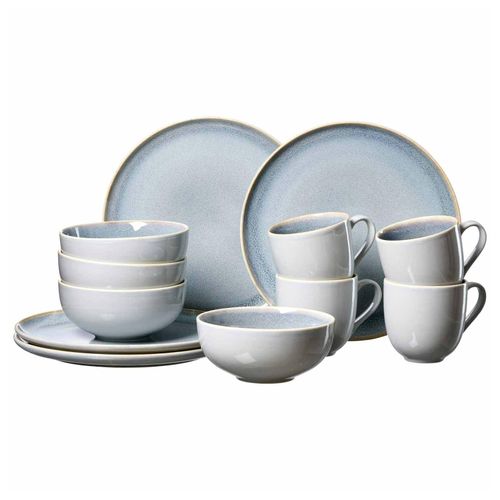 4006344318494 - Kombiservice RITZENHOFF & BREKER Geschirr-Set Service Skagen Stone Geschirr-Sets Gr 12 tlg blau (graublau) Geschirr-Sets für 4 Personen Reaktivglasur 12 Teile