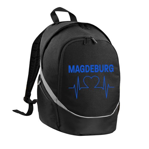 4068859543204 - multifanshop Rucksack - Magdeburg - Herzschlag - Druck blau - Tasche 4068859543204 - multifanshop Rucksack - Magdeburg - Herzschlag - Druck blau - Tasche