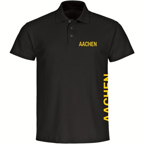 4068859548506 - multifanshop Poloshirt - Aachen - Brust & Seite - Druck gelb - Polo