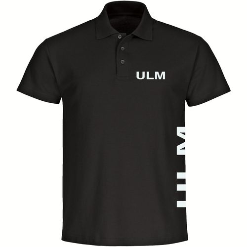 4068859585501 - multifanshop Poloshirt - Ulm - Brust & Seite - Druck weiß - Polo