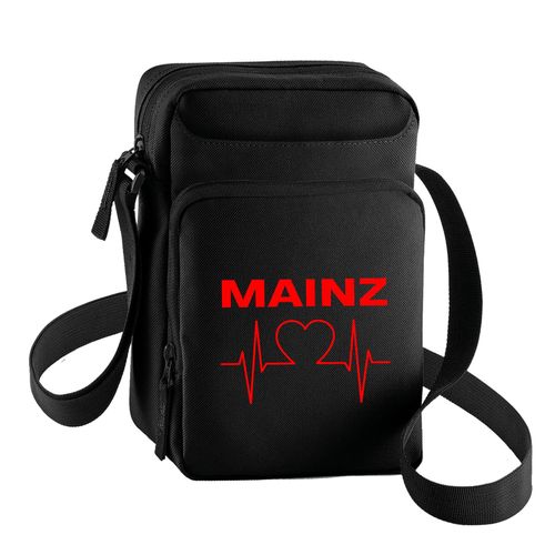 4068859114916 - multifanshop Umhängetasche - Mainz - Herzschlag - Druck rot - Tasche 4068859114916 - multifanshop Umhängetasche - Mainz - Herzschlag - Druck rot - Tasche