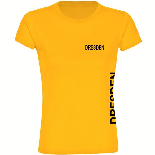 4068859556877 - multifanshop Damen T-Shirt - Dresden - Brust & Seite - Druck schwarz - Frauen