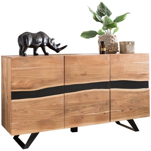 4255632531651 - Massiv-Holz Akazie Sideboard 148x85x43 cm Natur Baumkante Landhaus-Stil 4255632531651 - Massiv-Holz Akazie Sideboard 148x85x43 cm Natur Baumkante Landhaus-Stil