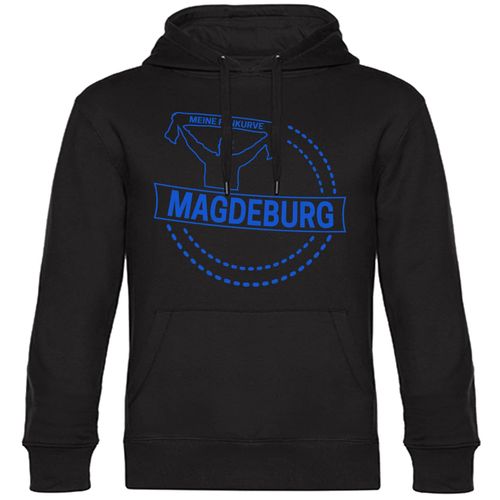 4068859544423 - multifanshop Kapuzen Sweatshirt - Magdeburg - Meine Fankurve - Druck blau - Hoodie