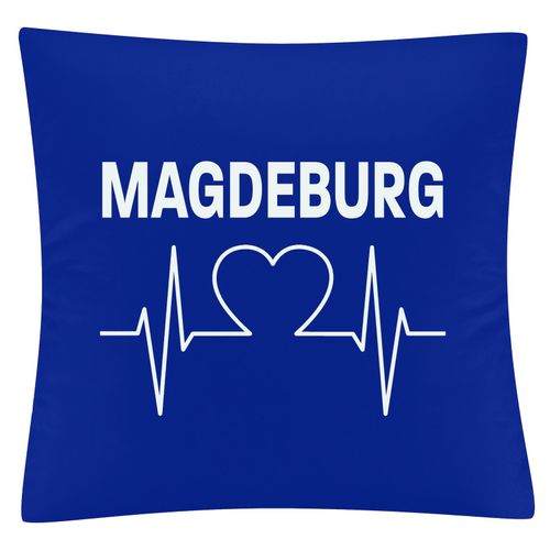 4068859543259 - multifanshop Kissenbezug - Magdeburg - Herzschlag - Druck weiß - Kissen