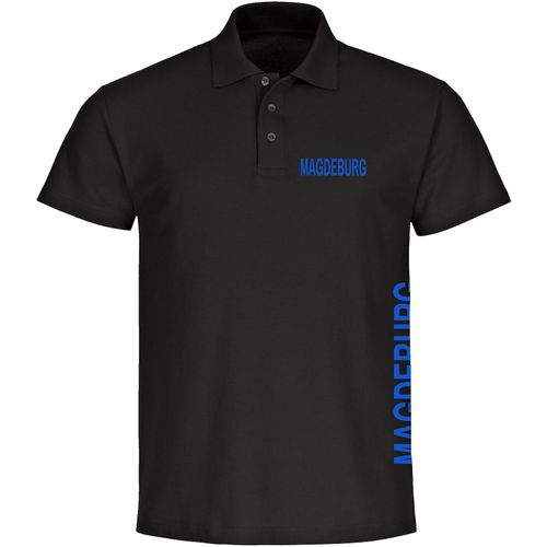 4068859541286 - multifanshop Poloshirt - Magdeburg - Brust & Seite - Druck blau - Polo