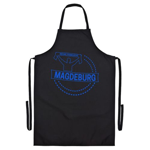 4068859544584 - multifanshop Grillschürze - Magdeburg - Meine Fankurve - Druck blau - Schürze