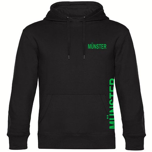 4068859571924 - multifanshop Kapuzen Sweatshirt - Münster - Brust & Seite - Druck grün - Hoodie