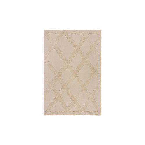 4255632543920 - Handgewebter Teppich aus 100% Baumwolle Geometrisches Muster in Naturfarben - Silt 160x230 cm Kadima Design