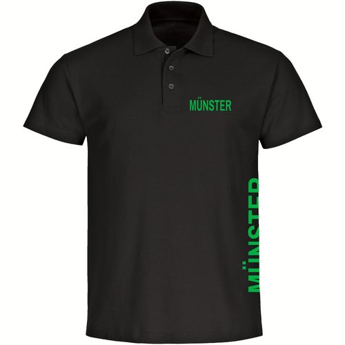 4068859571948 - multifanshop Poloshirt - Münster - Brust & Seite - Druck grün - Polo