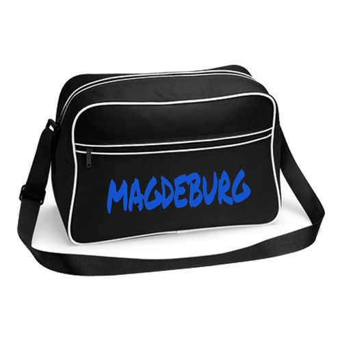 4068859547912 - multifanshop Retrotasche - Magdeburg - Textmarker - Druck blau - Tasche