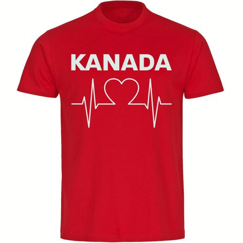 4068859227524 - multifanshop Kinder T-Shirt - Kanada - Herzschlag - Druck weiß - Kind