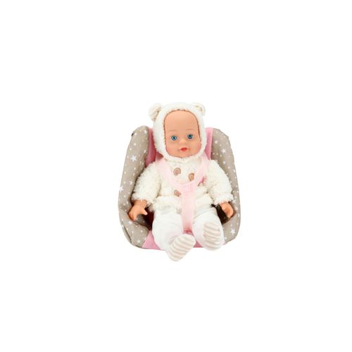 8719904021555 - Toi-Toys BEAU Babypuppe 33 cm – Babypuppe im Kindersitz für Kinder ab 2 Jahren – Rollenspiel