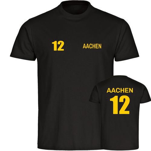 4068859548711 - multifanshop Herren T-Shirt - Aachen - Trikot Nummer 12 - Druck gelb - Männer 4068859548711 - multifanshop Herren T-Shirt - Aachen - Trikot Nummer 12 - Druck gelb - Männer